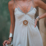 Powder Blue Padma Dress • Handloomed Laces Dress • Minimalist Goddess Dress - AYA Sacred Wear