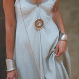 Powder Blue Padma Dress • Handloomed Laces Dress • Minimalist Goddess Dress - AYA Sacred Wear
