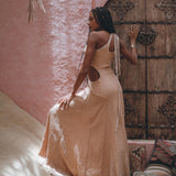 Powder Pink Aisha Dress • Greek Goddess Dress • Asymmetrical Bridesmaid Dress - AYA Sacred Wear