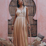 Powder Pink Athena Cape • Ombré Braided Lightweight Kimono • Macrame Robe for Women - AYA Sacred Wear