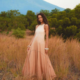 Powder Pink Bhakti Dress • Organic Cocktail Dress • Ombré Minimalist Dress - AYA Sacred Wear