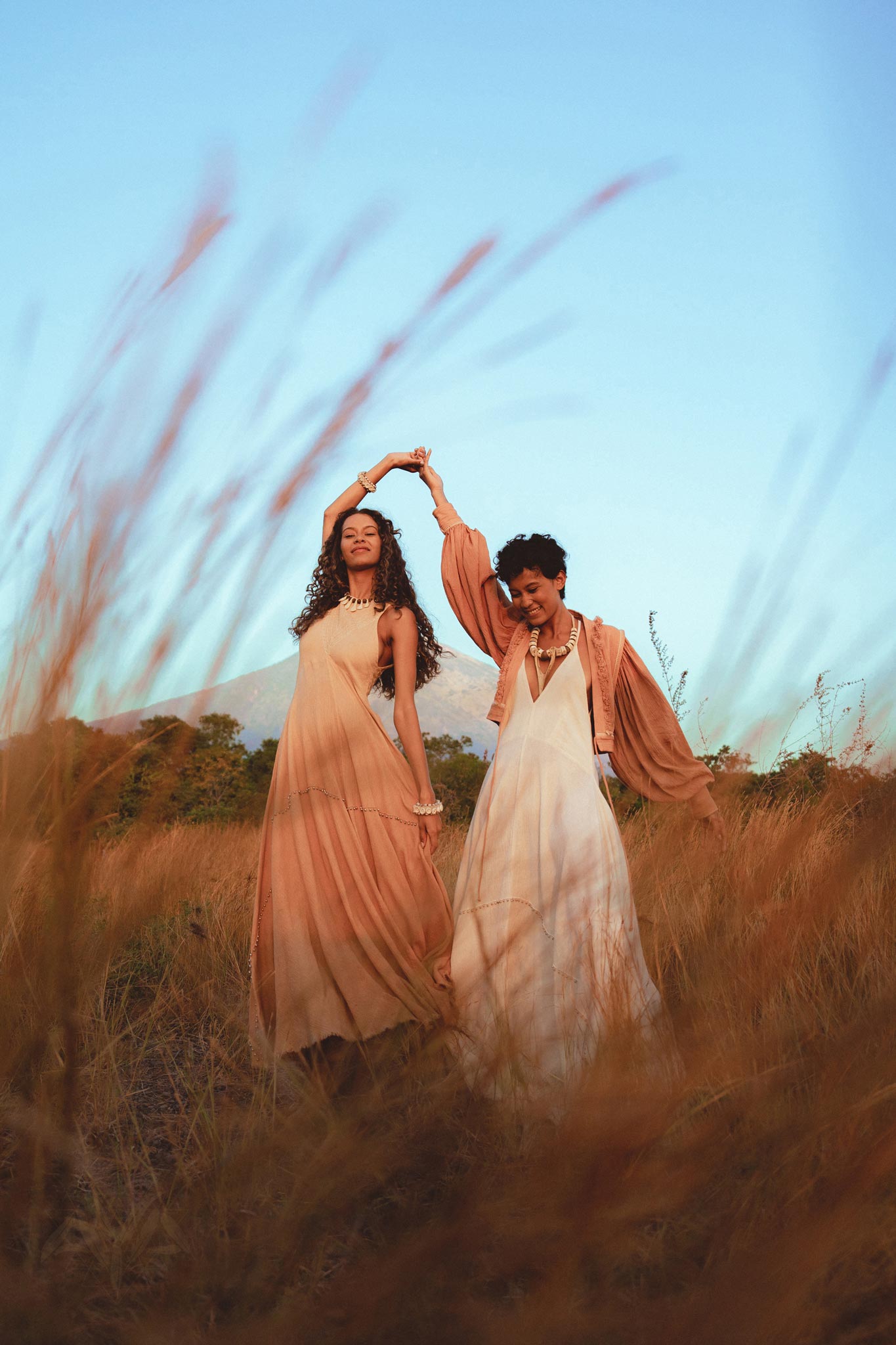 Powder Pink Bhakti Dress • Organic Cocktail Dress • Ombré Minimalist Dress - AYA Sacred Wear