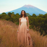 Powder Pink Bhakti Dress • Organic Cocktail Dress • Ombré Minimalist Dress - AYA Sacred Wear