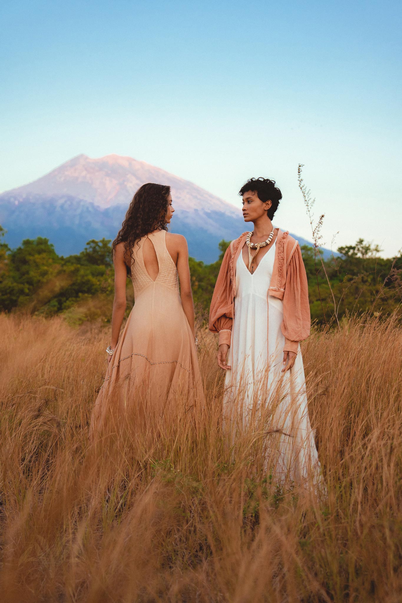 Powder Pink Bhakti Dress • Organic Cocktail Dress • Ombré Minimalist Dress - AYA Sacred Wear