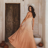 Powder Pink Bhakti Dress • Organic Cocktail Dress • Ombré Minimalist Dress - AYA Sacred Wear