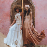 Powder Pink Bhakti Dress • Organic Cocktail Dress • Ombré Minimalist Dress - AYA Sacred Wear