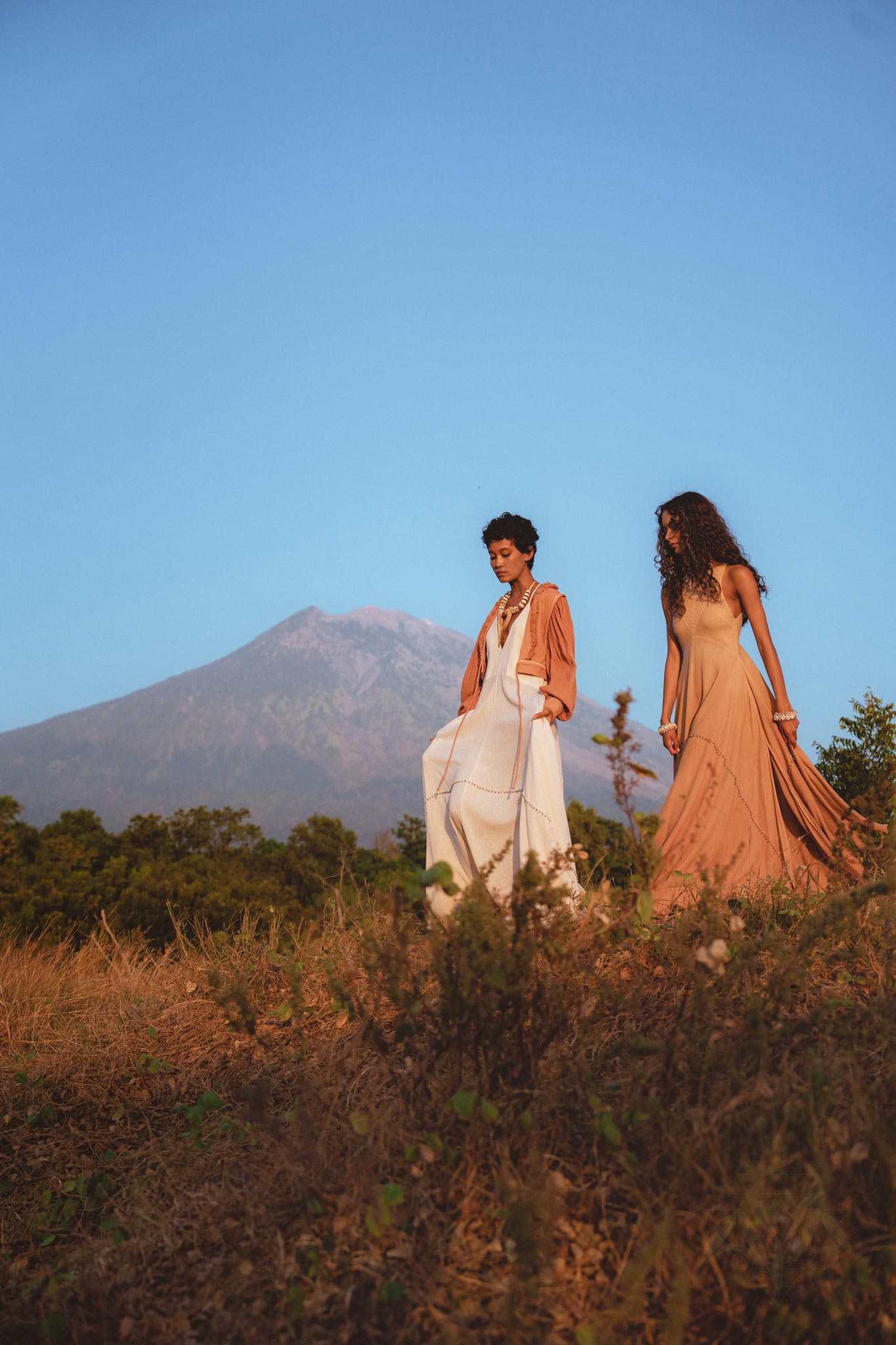 Powder Pink Bhakti Dress • Organic Cocktail Dress • Ombré Minimalist Dress - AYA Sacred Wear