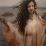 Powder Pink Boho Poncho • Bohemian Cape • Plus Size Clothing • Wrap Shawl • Ombre Sustainable Mantel - AYA Sacred Wear