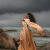 Powder Pink Boho Poncho • Bohemian Cape • Plus Size Clothing • Wrap Shawl • Ombre Sustainable Mantel - AYA Sacred Wear