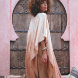 Powder Pink Boho Poncho • Bohemian Cape • Plus Size Clothing • Wrap Shawl • Ombre Sustainable Mantel - AYA Sacred Wear