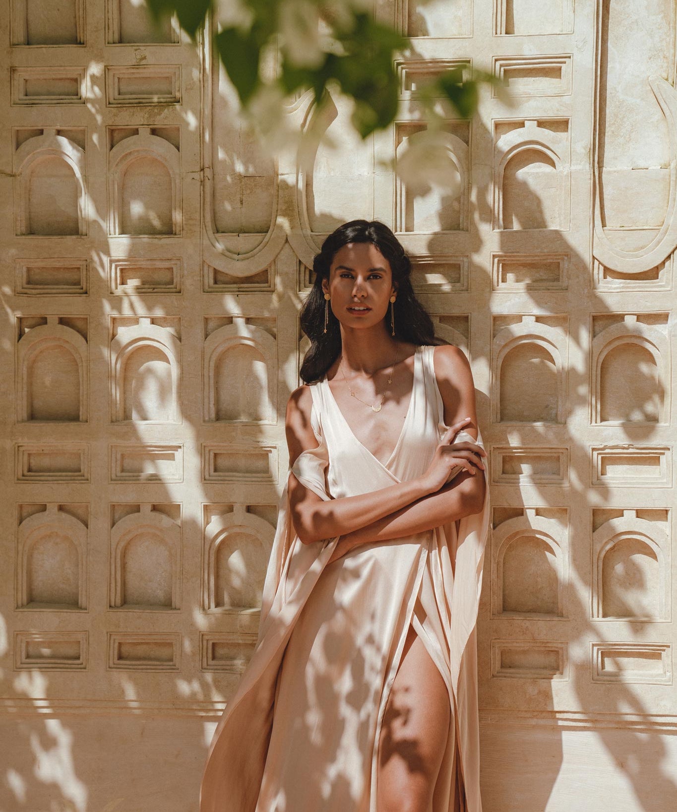 Powder Pink Matangi Peace Silk Gown • Silk Wedding Guest Dress • Boho Elegant Dress - AYA Sacred Wear