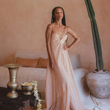 Powder Pink Padma Dress • Bohemian Handloomed Dress • Greek Goddess Summer Dress - AYA Sacred Wear