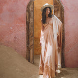 Powder Pink Padma Dress • Bohemian Handloomed Dress • Greek Goddess Summer Dress - AYA Sacred Wear