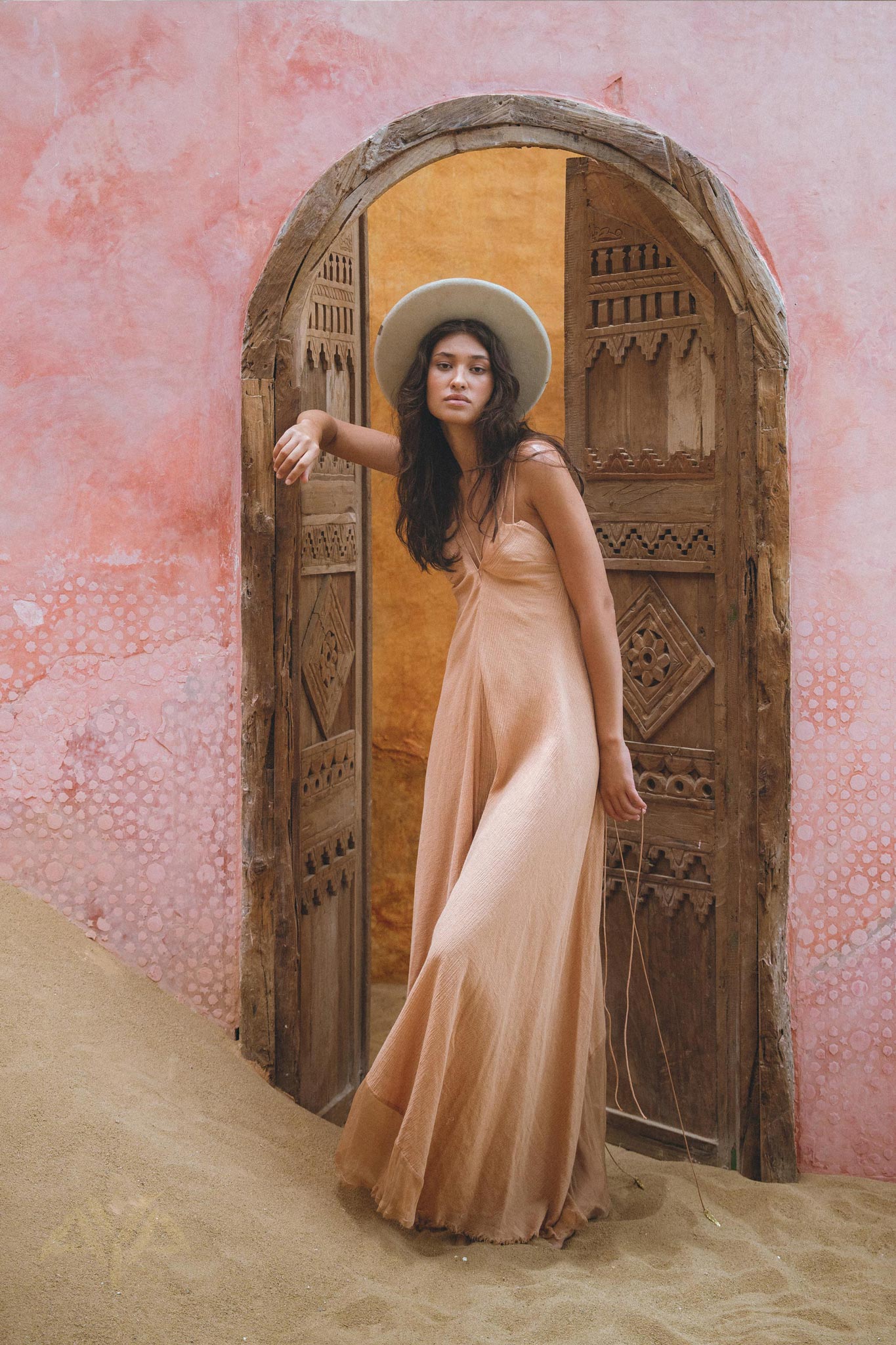 Powder Pink Padma Dress • Bohemian Handloomed Dress • Greek Goddess Summer Dress - AYA Sacred Wear