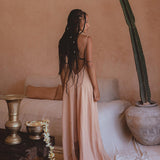 Powder Pink Padma Dress • Bohemian Handloomed Dress • Greek Goddess Summer Dress - AYA Sacred Wear
