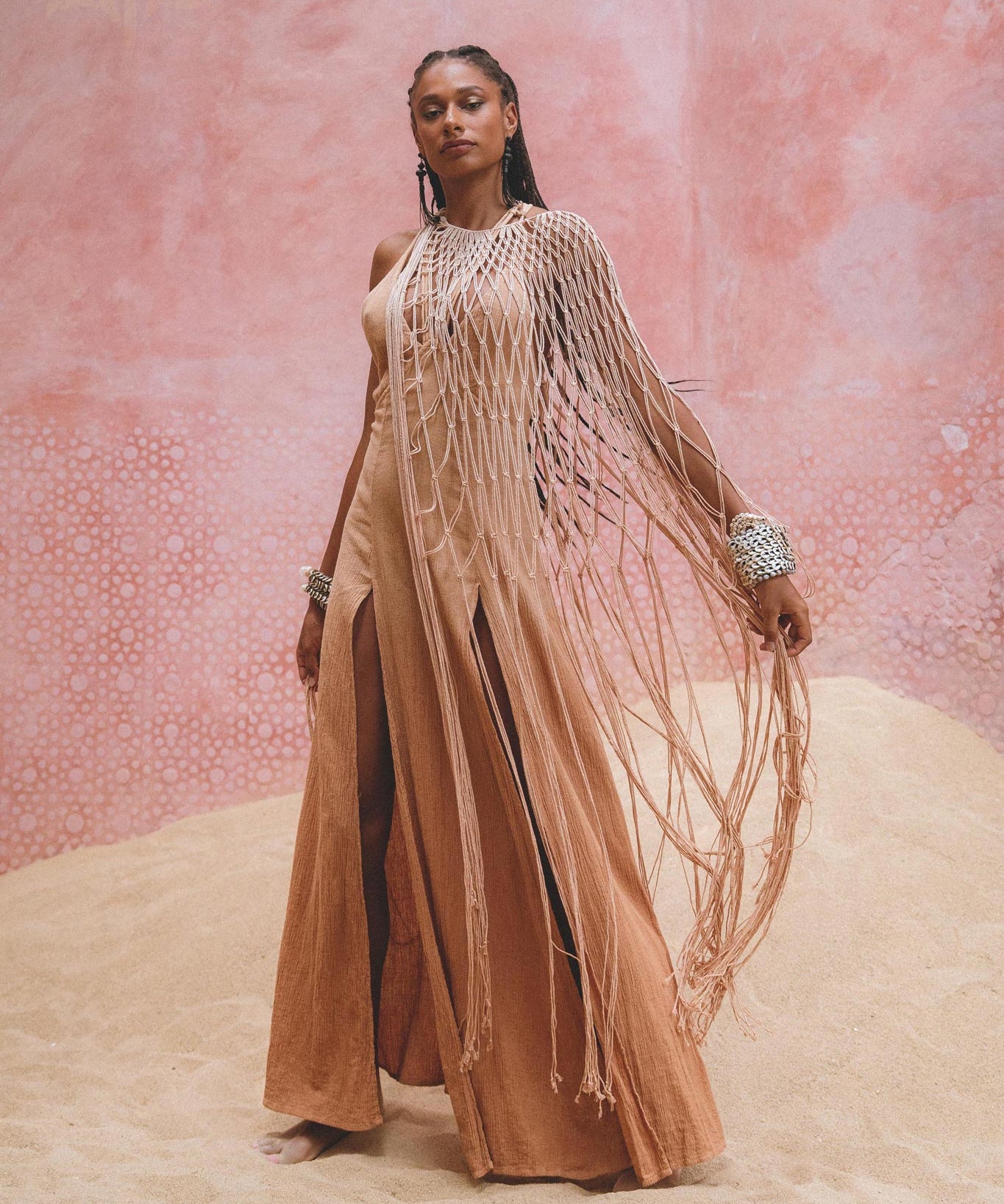 Powder Pink Summer Cover Up • Resort Beach Gown • Bikini Cover up Women - AYA Sacred Wear