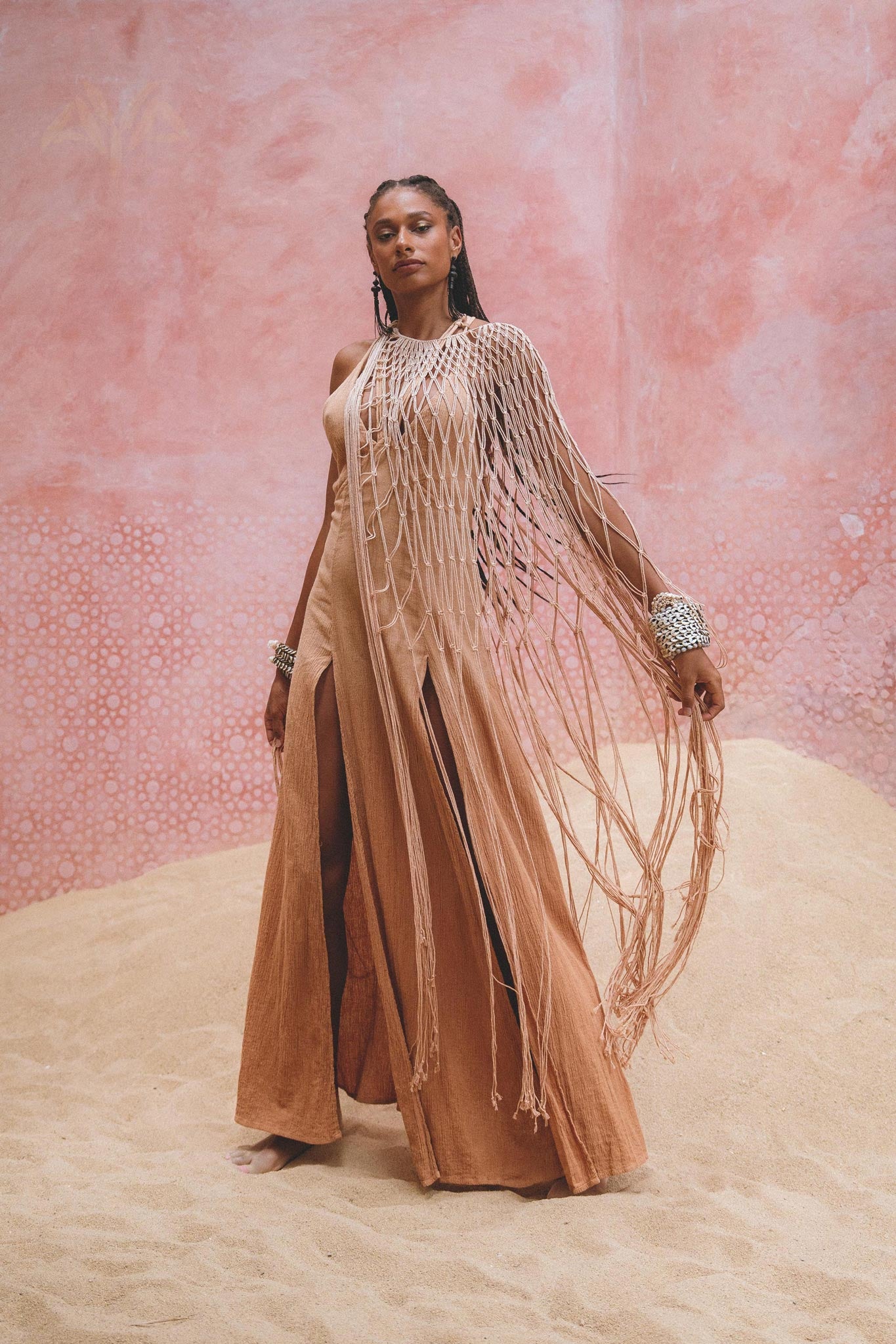 Powder Pink Summer Cover Up • Resort Beach Gown • Bikini Cover up Women - AYA Sacred Wear