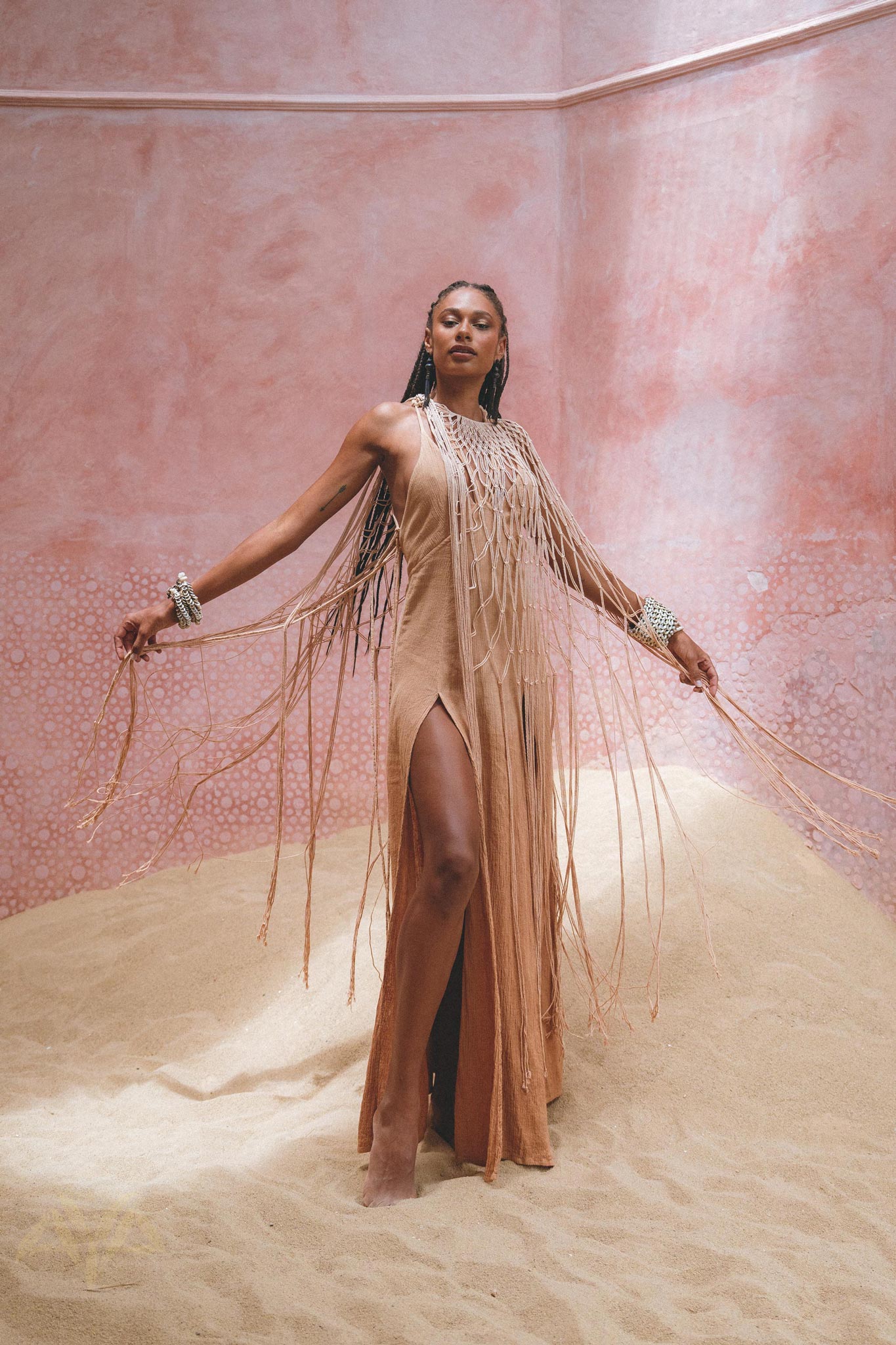 Powder Pink Summer Cover Up • Resort Beach Gown • Bikini Cover up Women - AYA Sacred Wear