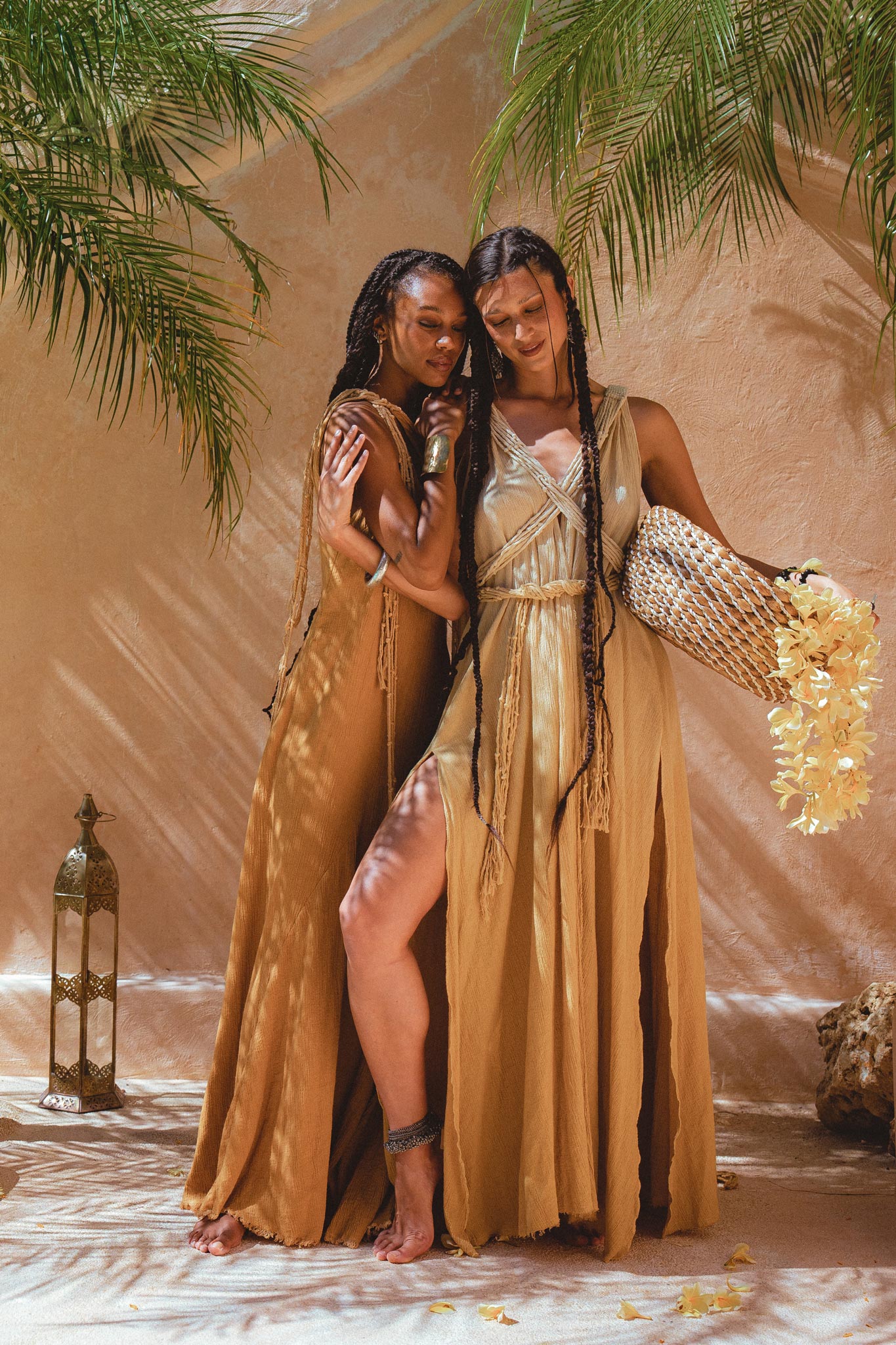 Powder Yellow Athena Cape • Bohemian Ombré Macrame Cape Dress • multiway Cover Up - AYA Sacred Wear