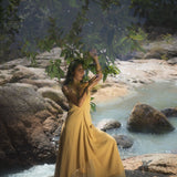 Powder Yellow Padma Dress • Boho Backless Dress • Sleeveless Elegant Dress - AYA Sacred Wear