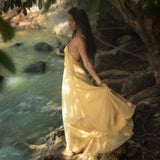 Powder Yellow Padma Dress • Boho Backless Dress • Sleeveless Elegant Dress - AYA Sacred Wear