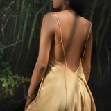 Powder Yellow Padma Dress • Boho Backless Dress • Sleeveless Elegant Dress - AYA Sacred Wear