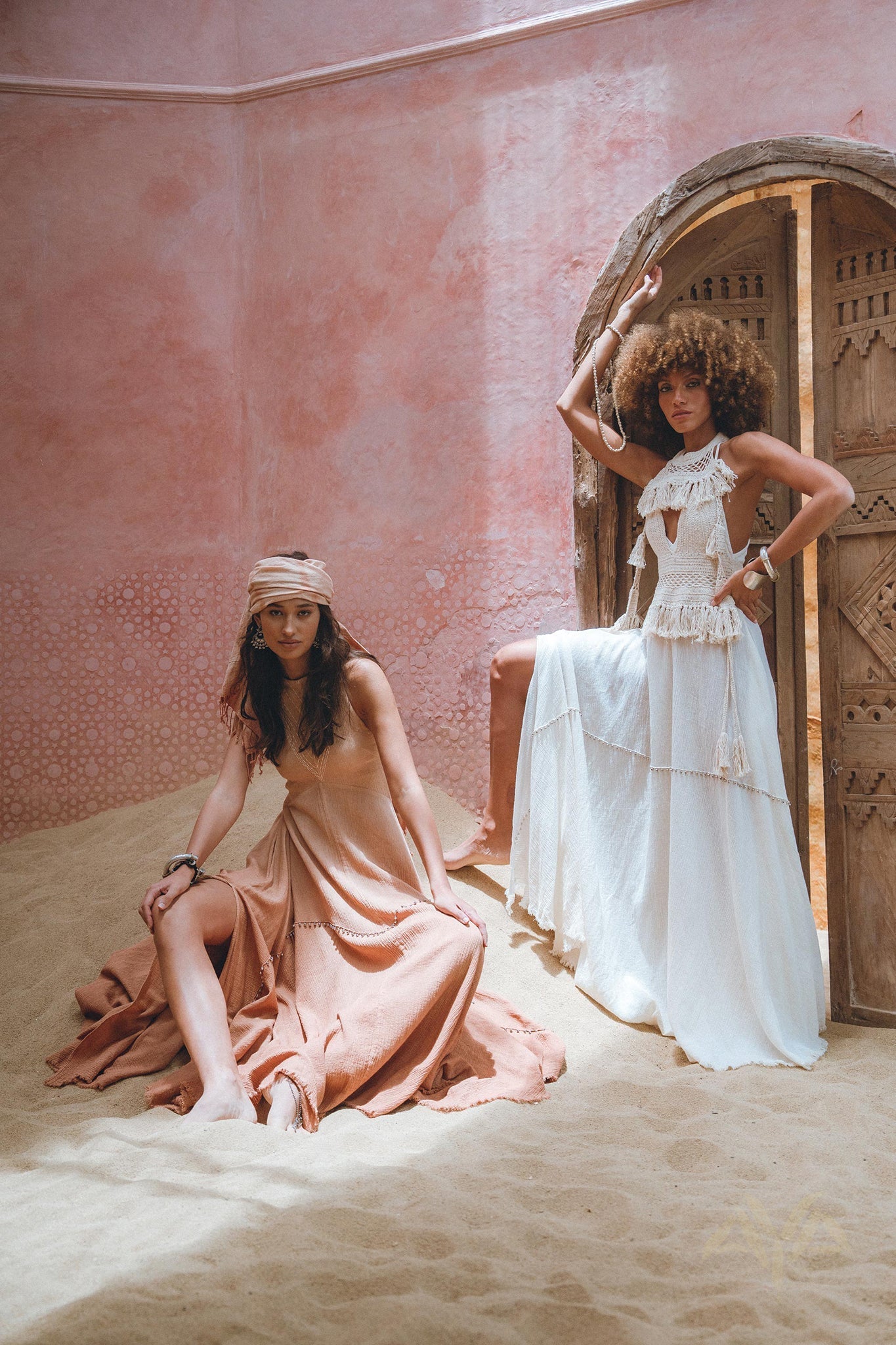 Refresh your wardrobe with the one-of-a-kind Ombré Pink Minimalist Dress from aya sacred wear.