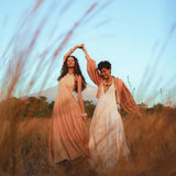 Elevate your wardrobe with the fashionable Ombré Pink Minimalist Dress from aya sacred wear.