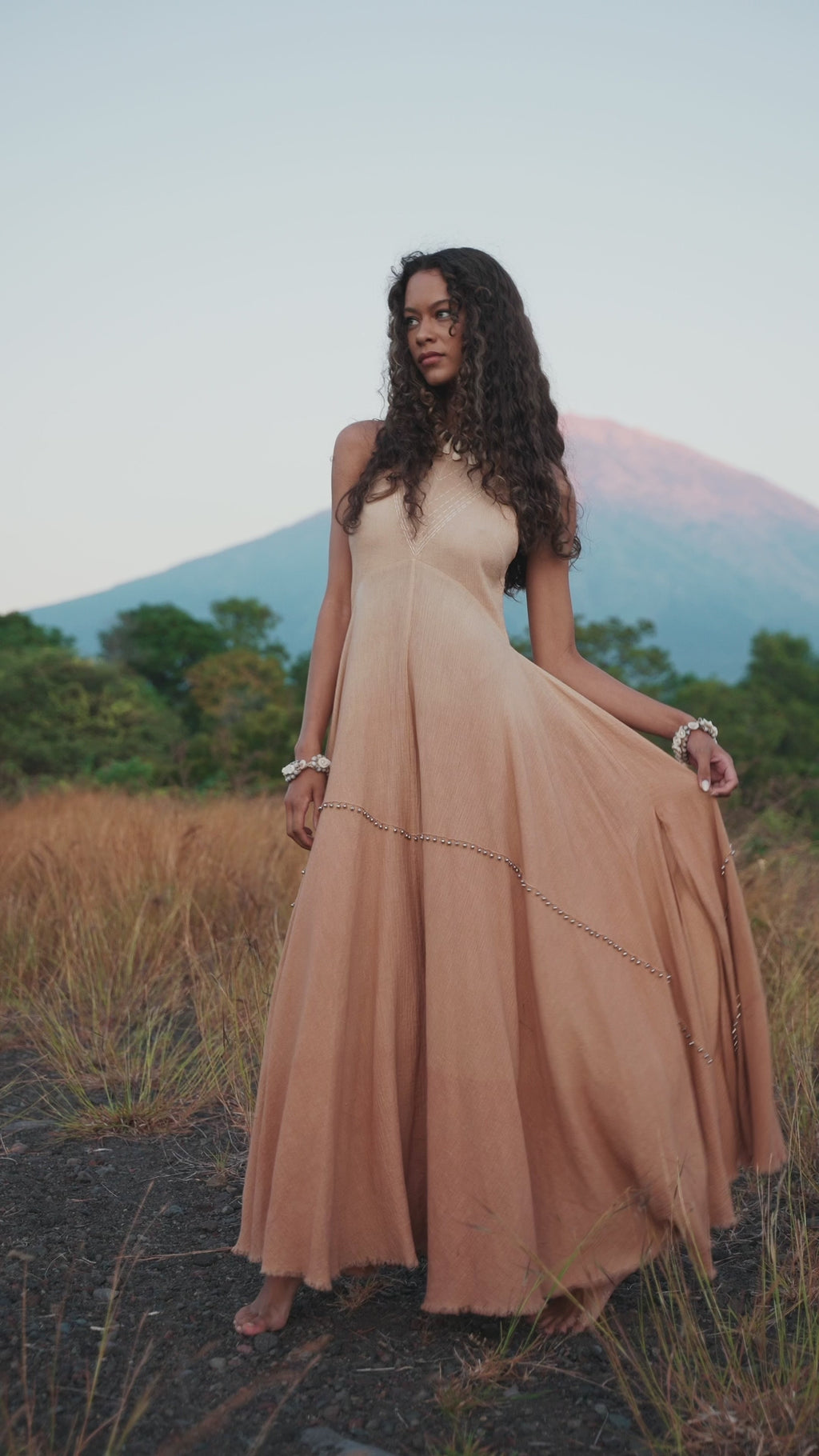 Get noticed with Aya Sacred Wear's Powder Pink Small Bells Dress