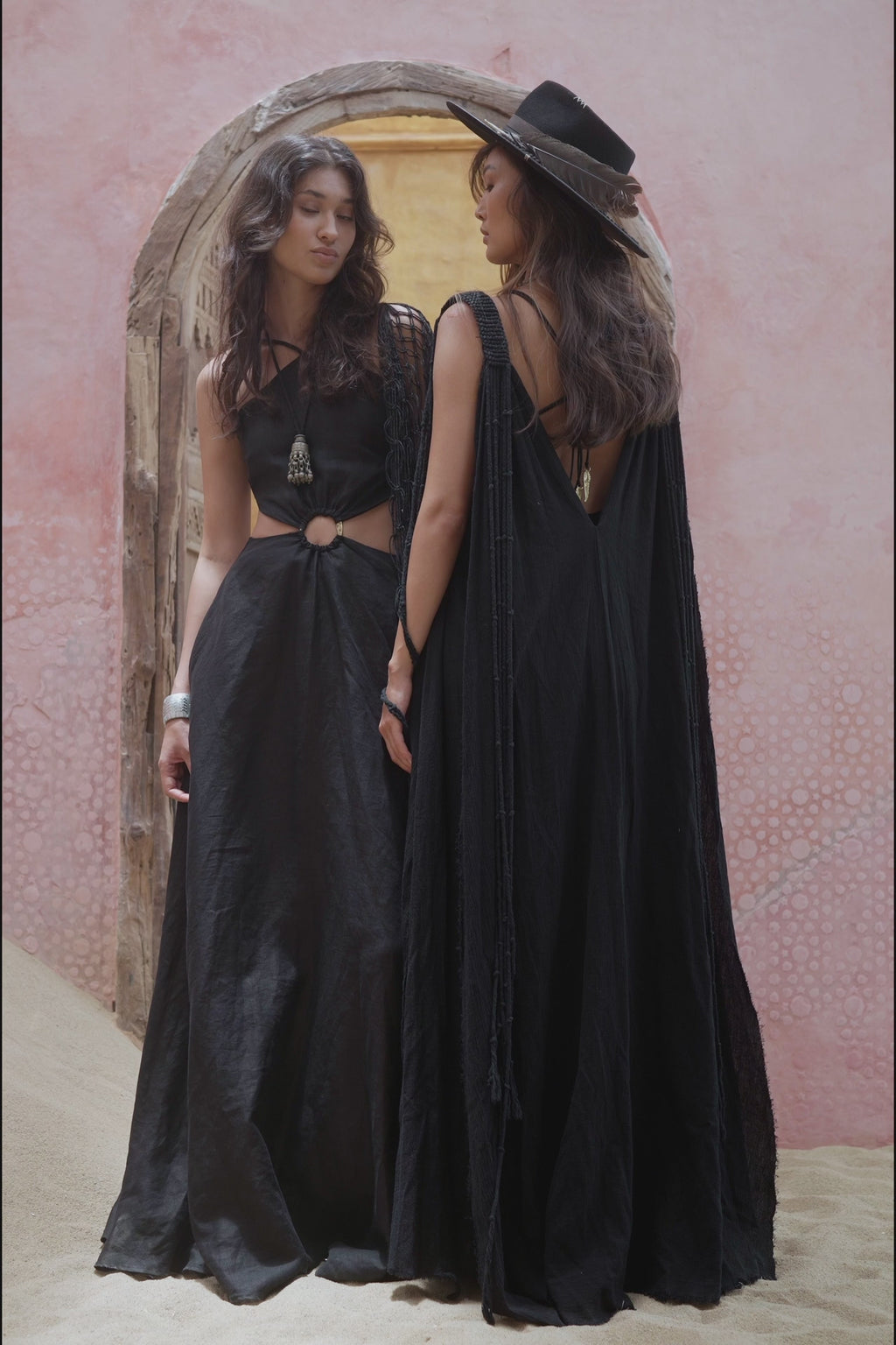 Shop the captivating Black Greek Goddess Cape Dress by Aya Sacred Wear. Stand out with this unique, fashionable and bold design.