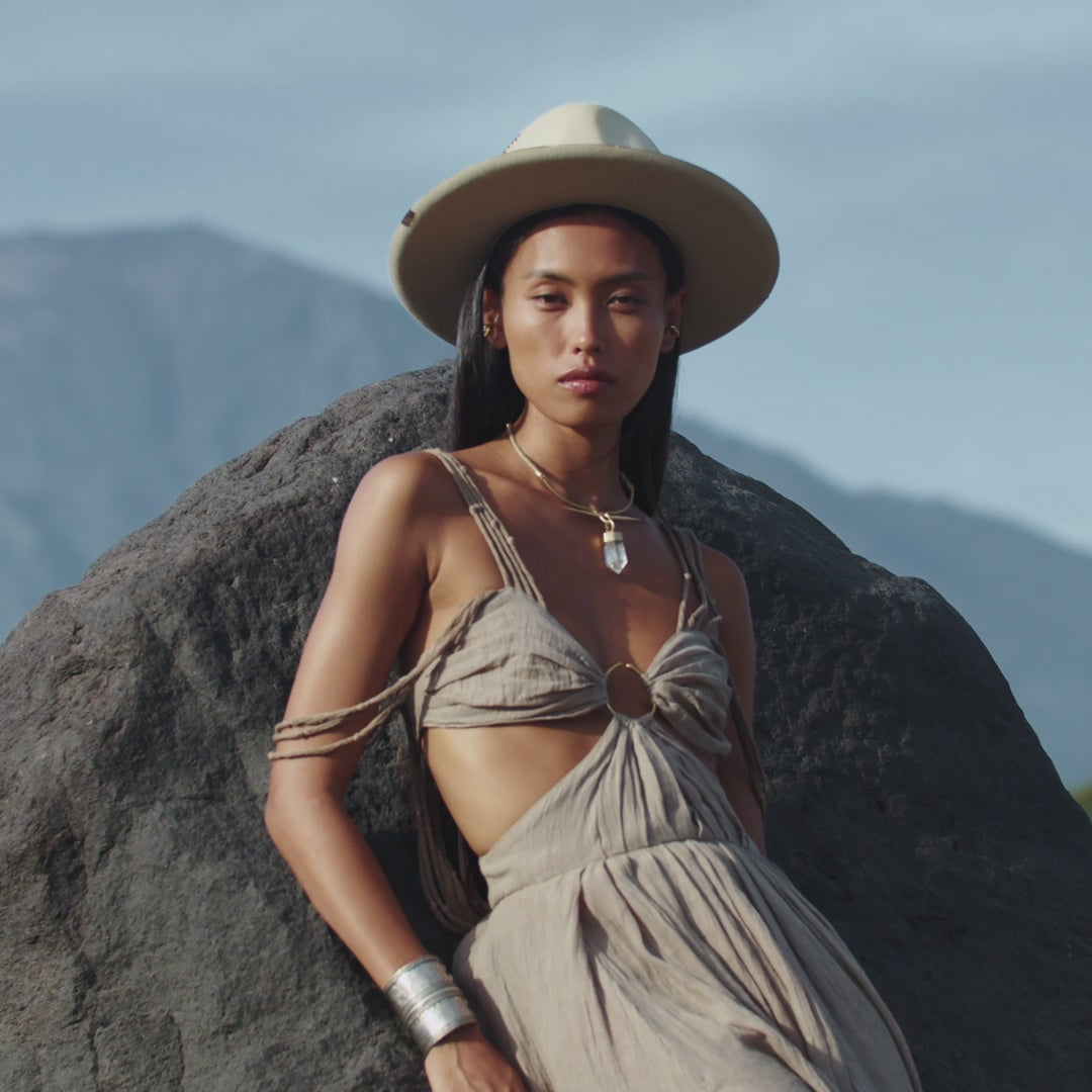 Ananda Lālita Dress Light sage – Linen Organic Goddess Gown.