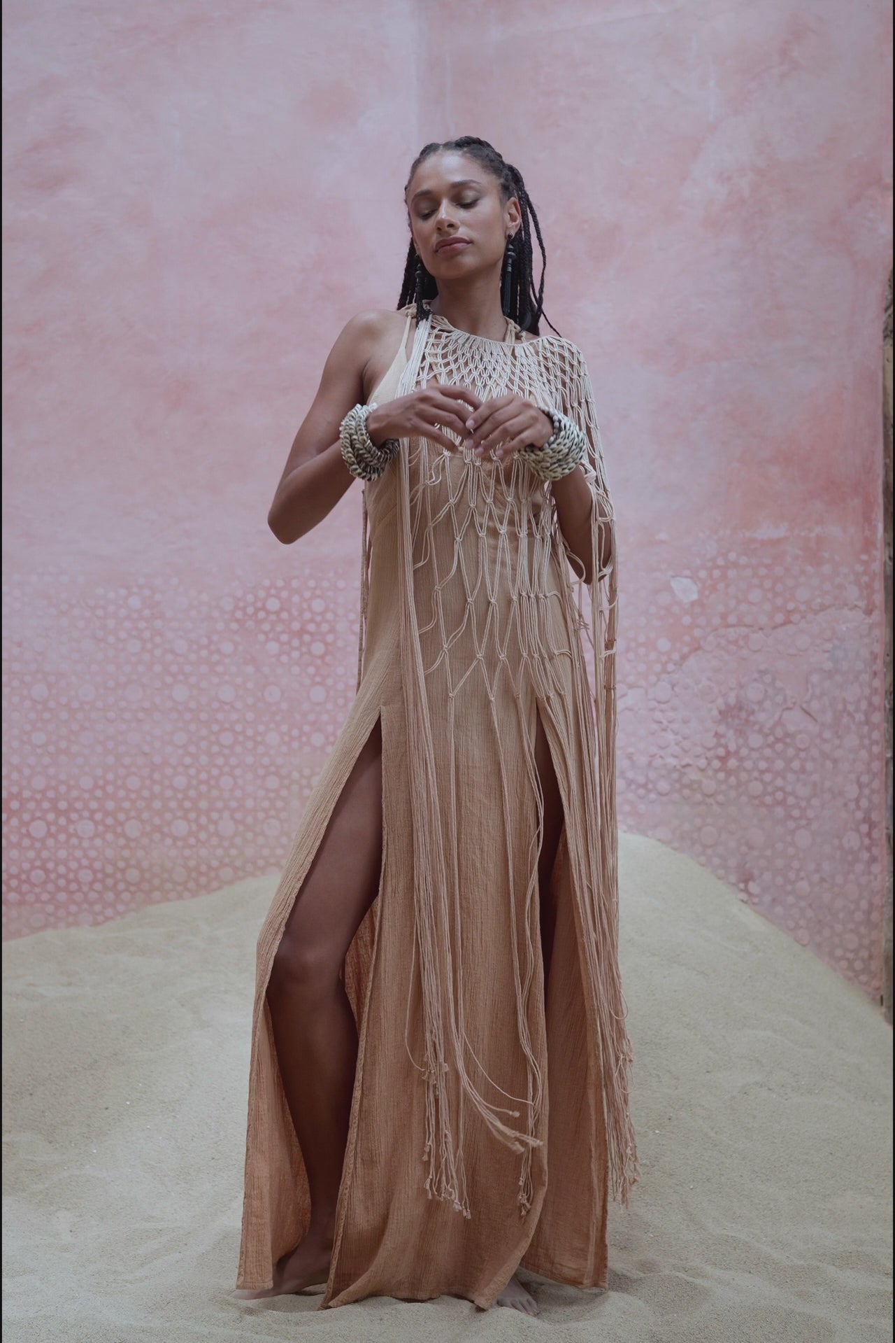 Get the perfect summer look with Aya Sacred Wear's Powder Pink Cover Up.