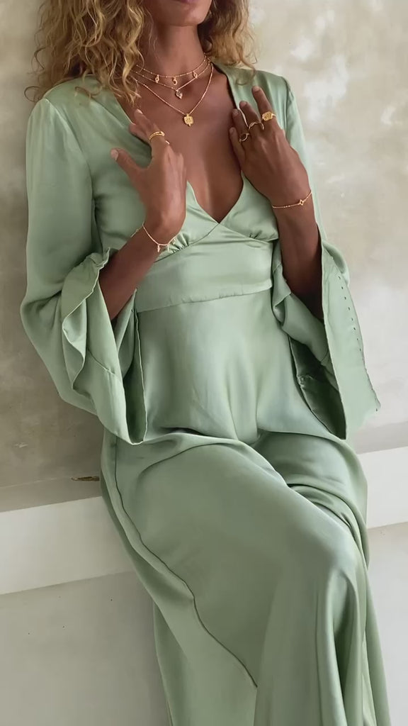 Feel like a goddess in a sky blue dress from Aya Sacred Wear.