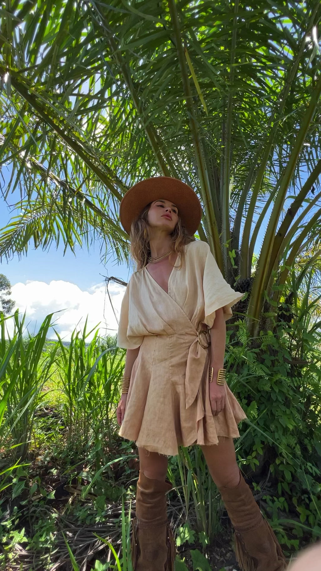 Multiway Wrap Kimono Dress: Versatility meets style in our multiway wrap kimono dress. Crafted from sustainably dyed organic linen, its ombre effect adds a unique touch to any ensemble.