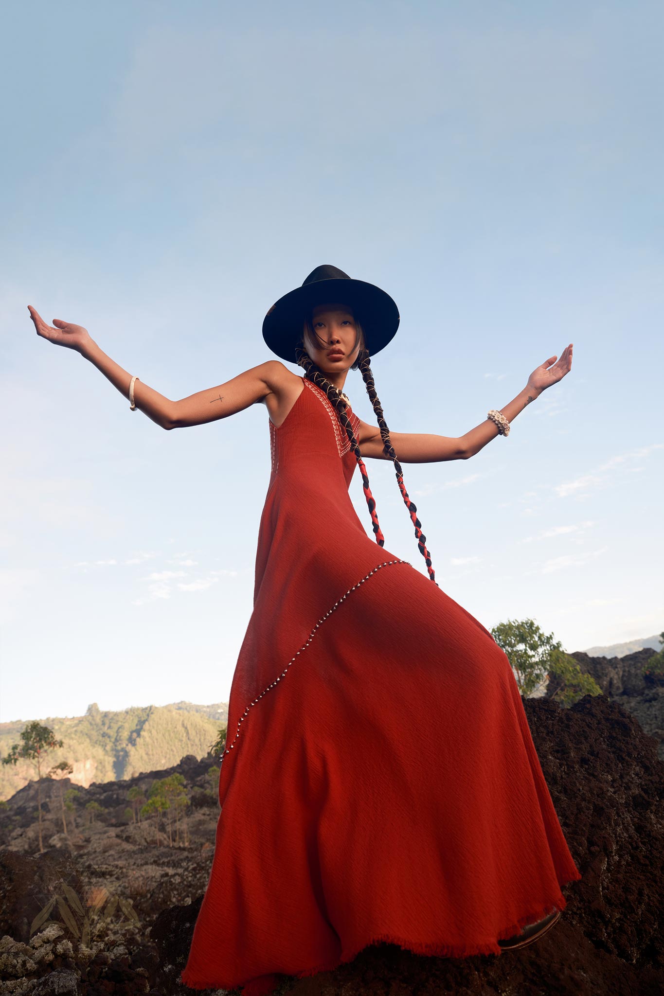 Red Bhakti Dress • Boho A Line Goddess Dress • Minimalist Cocktail Dress - AYA Sacred Wear