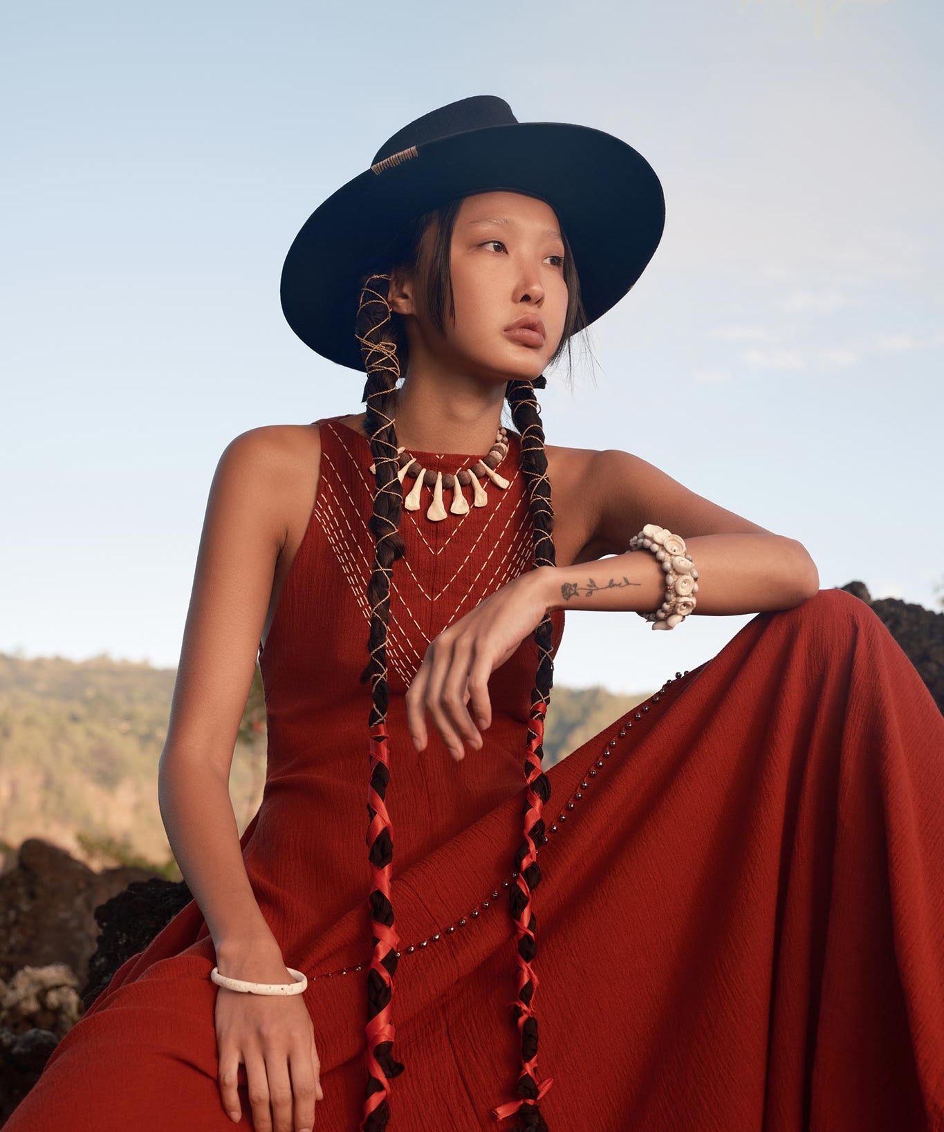 Red Bhakti Dress • Boho A Line Goddess Dress • Minimalist Cocktail Dress - AYA Sacred Wear