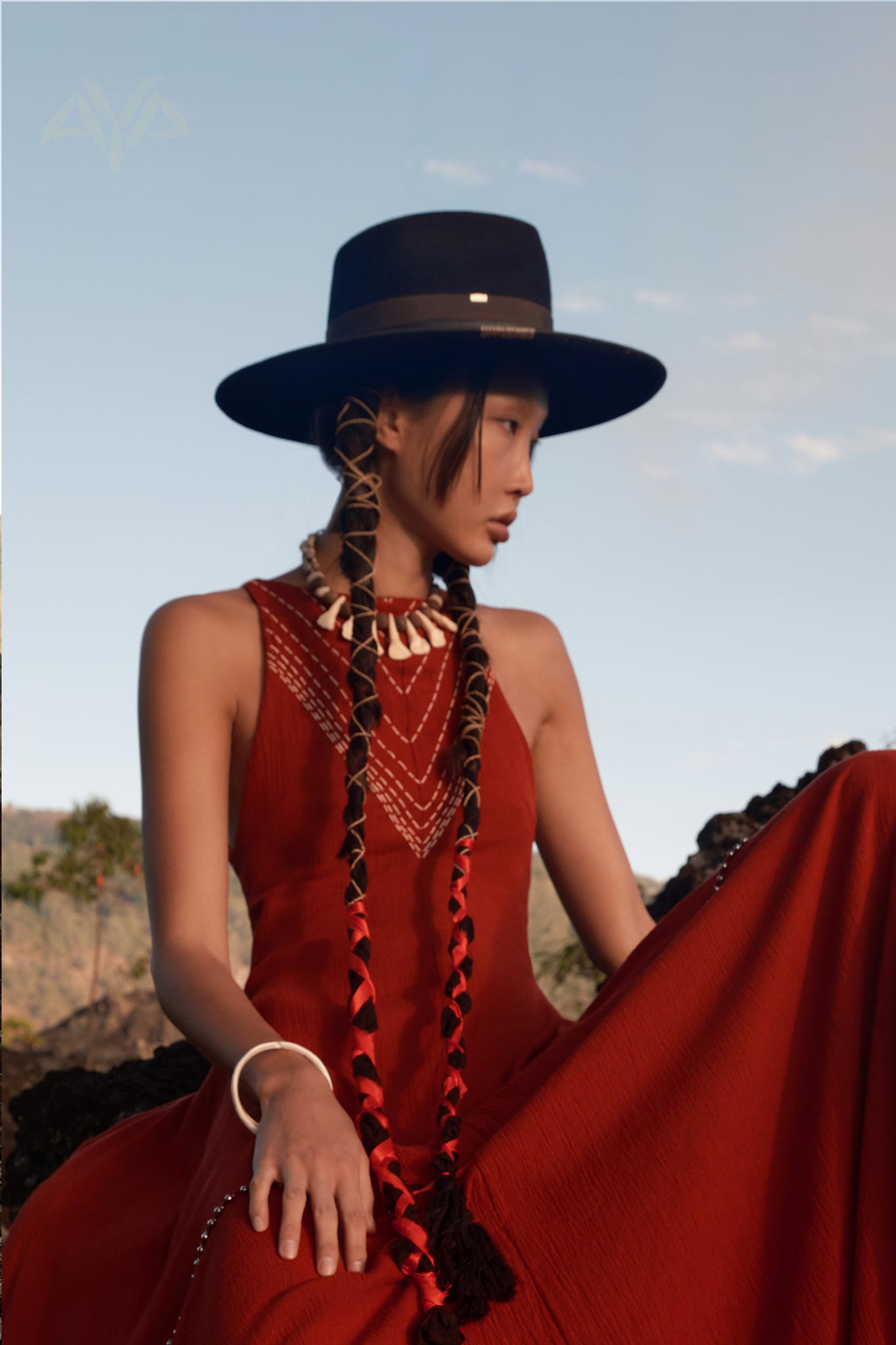Red Bhakti Dress • Boho A Line Goddess Dress • Minimalist Cocktail Dress - AYA Sacred Wear