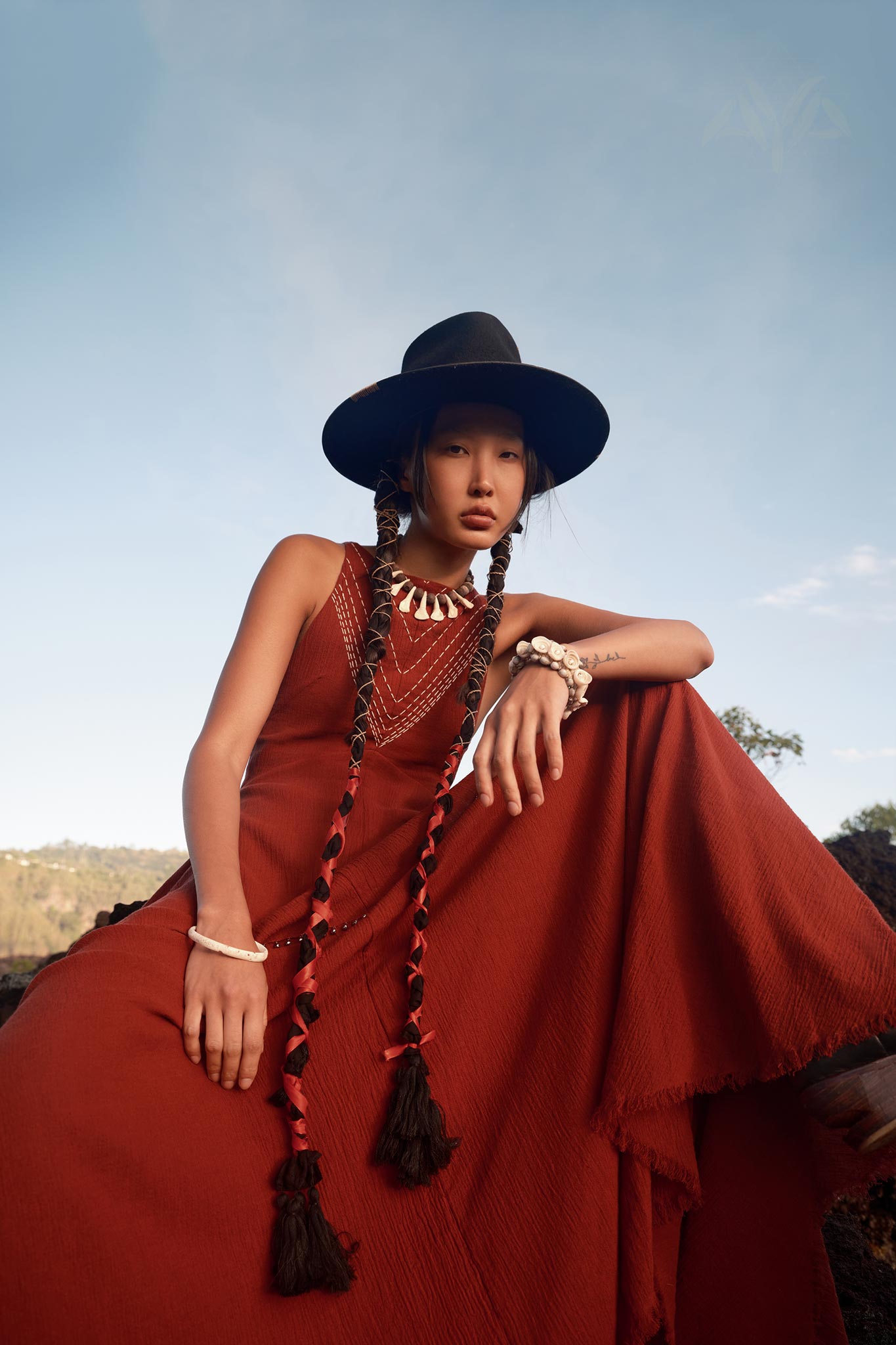 Red Bhakti Dress • Boho A Line Goddess Dress • Minimalist Cocktail Dress - AYA Sacred Wear
