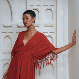 Red Boho Dress • Boho Dress for Women • Red Maxi Bridesmaid Dress - AYA Sacred Wear