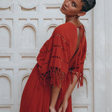 Red Boho Dress • Boho Dress for Women • Red Maxi Bridesmaid Dress - AYA Sacred Wear