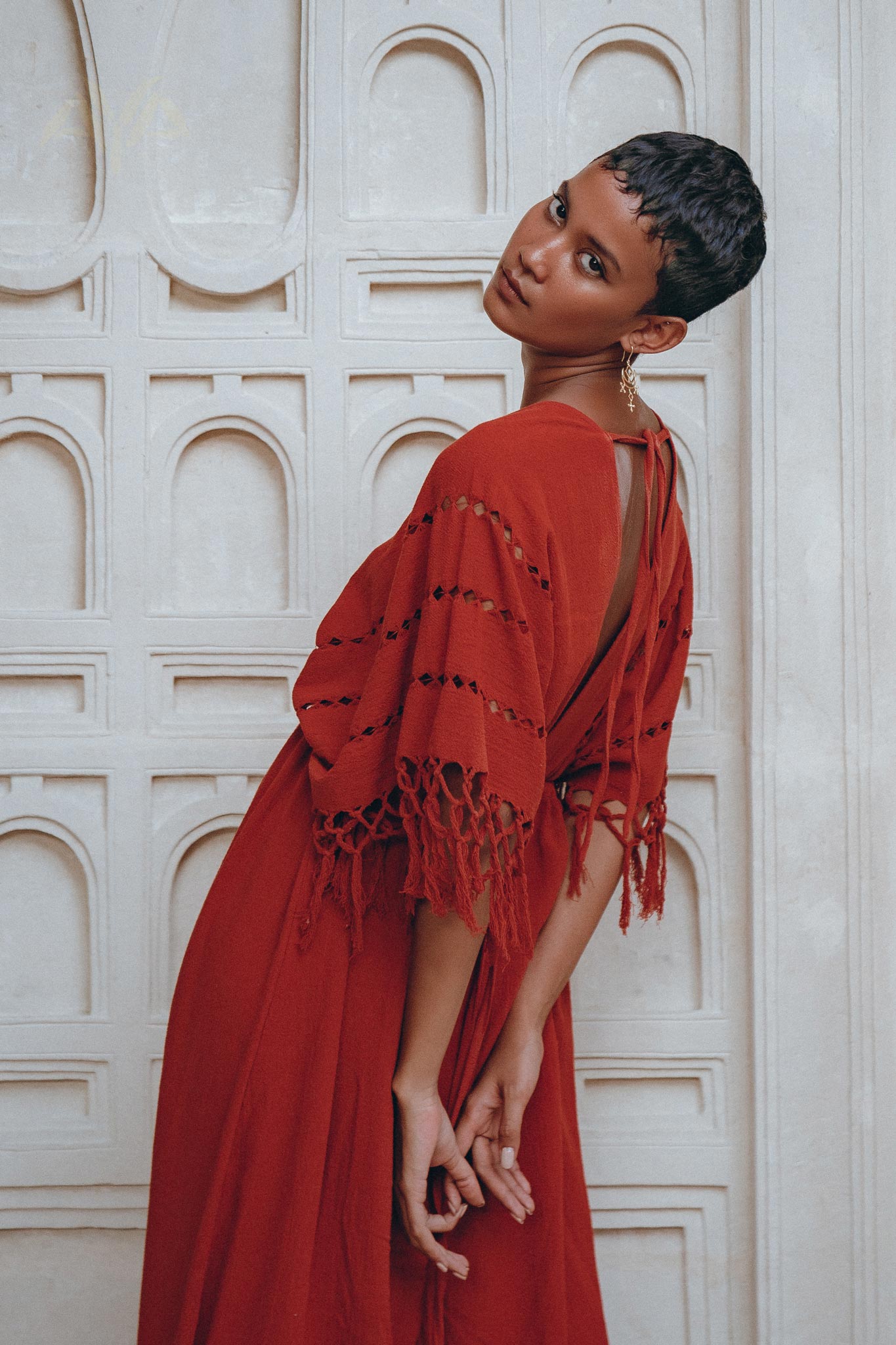 Red Boho Dress • Boho Dress for Women • Red Maxi Bridesmaid Dress - AYA Sacred Wear