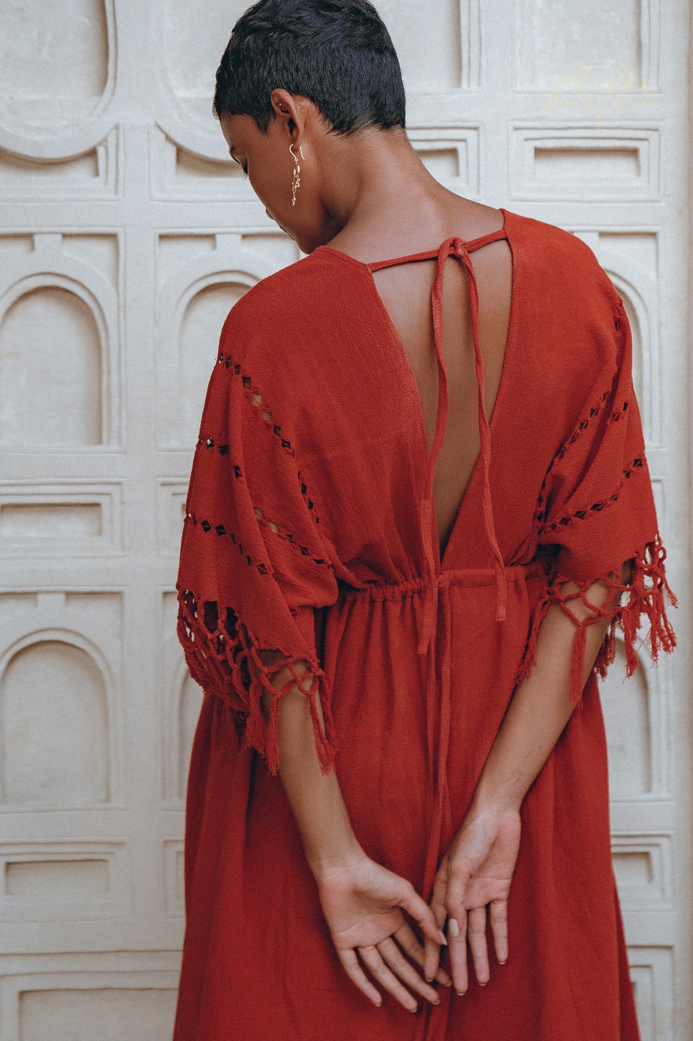 Red Boho Dress • Boho Dress for Women • Red Maxi Bridesmaid Dress - AYA Sacred Wear