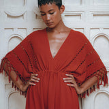 Red Boho Dress • Boho Dress for Women • Red Maxi Bridesmaid Dress - AYA Sacred Wear