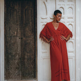 Red Boho Dress • Boho Dress for Women • Red Maxi Bridesmaid Dress - AYA Sacred Wear