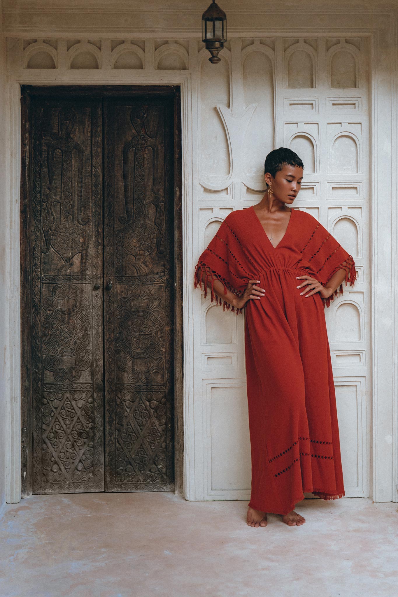 Red Boho Dress • Boho Dress for Women • Red Maxi Bridesmaid Dress - AYA Sacred Wear