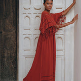 Red Boho Dress • Boho Dress for Women • Red Maxi Bridesmaid Dress - AYA Sacred Wear