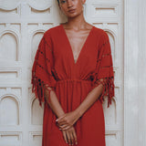 Red Boho Dress • Boho Dress for Women • Red Maxi Bridesmaid Dress - AYA Sacred Wear