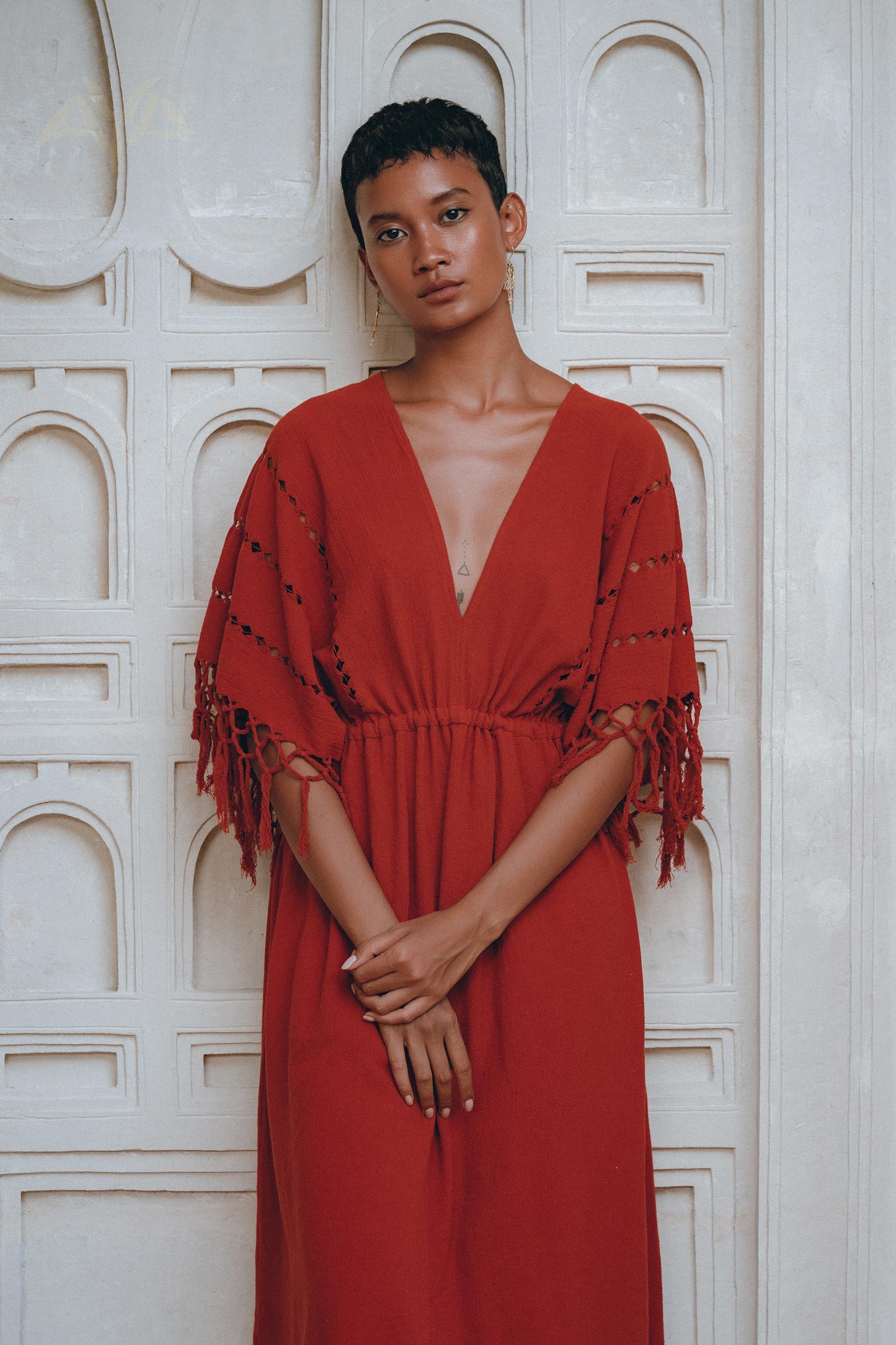 Red Boho Dress • Boho Dress for Women • Red Maxi Bridesmaid Dress - AYA Sacred Wear