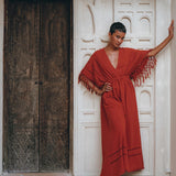 Red Boho Dress • Boho Dress for Women • Red Maxi Bridesmaid Dress - AYA Sacred Wear