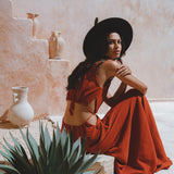 Red Goddess Dress • Fairy Tale Maxi Dress For Women • Cross Open Belly Back Dress - AYA Sacred Wear